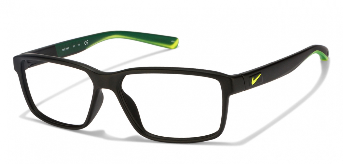 Buy Nike 7092 Size:55 Matte Black Green 001 Eyeglasses ...