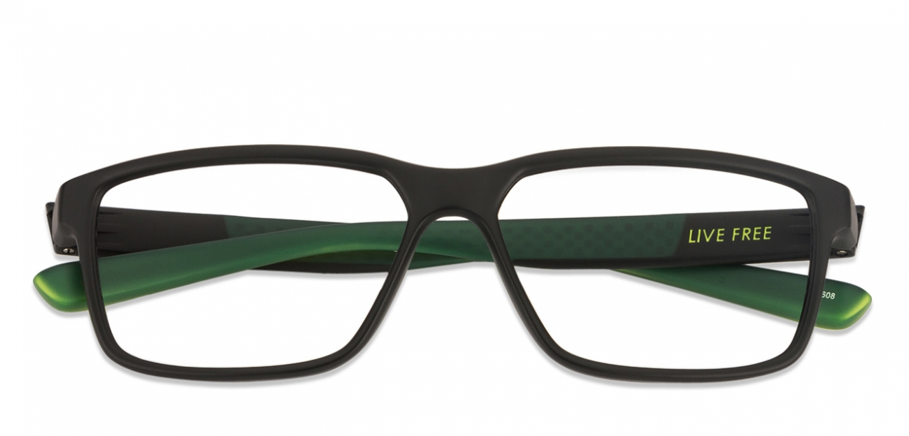 Buy Nike 7092 Size:55 Matte Black Green 001 Eyeglasses ...