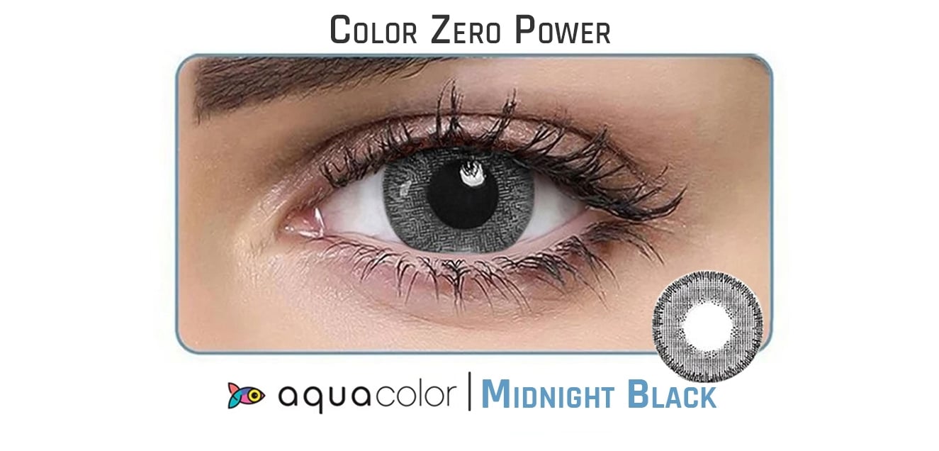 Buy Aqua Color Midnight Black Daily Disposable Color Contact Lens 10 Lens Box Plano