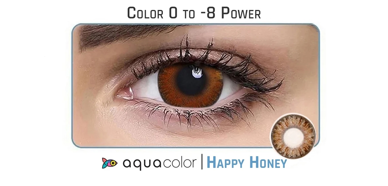 Aqualens Happy Honey Color Contact Lens 1 Lens Box