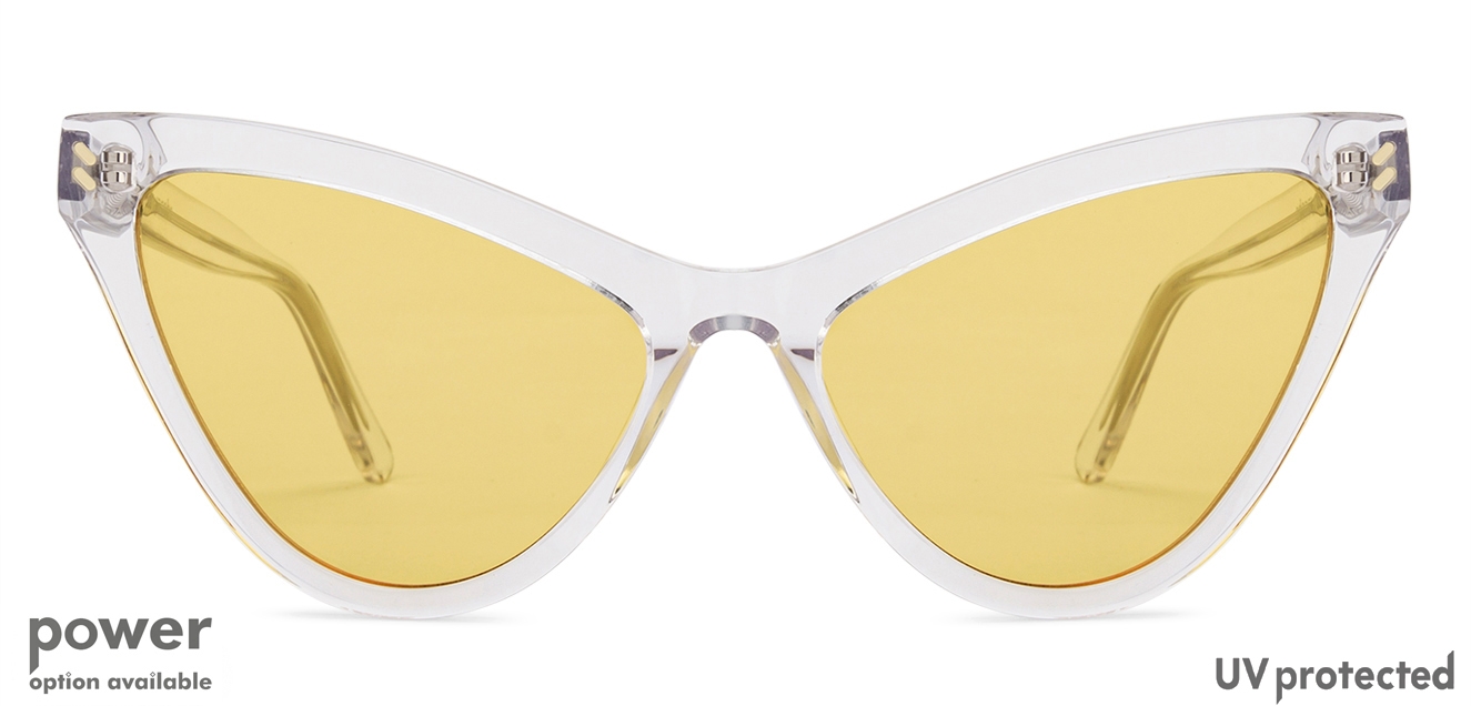yellow transparent sunglasses
