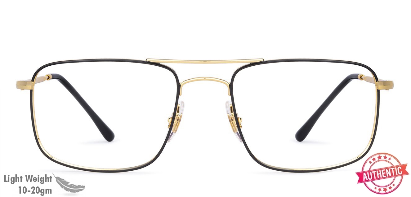 Ray Ban Rx6434 Medium Size 53 Gold Black 2946 Unisex Eyeglasses Lenskart Com Lenskart is the no 1 online eyewear website in india. ray ban rx6434