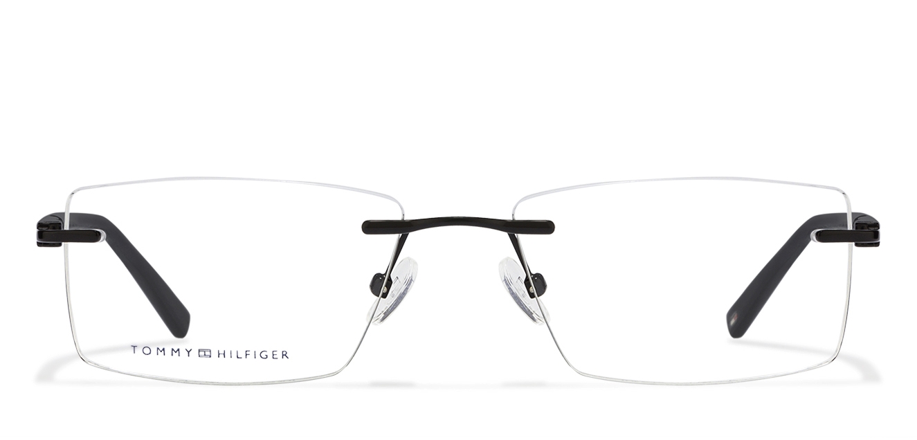 tommy hilfiger th5721 medium size 53 black c3 unisex eyeglasses at