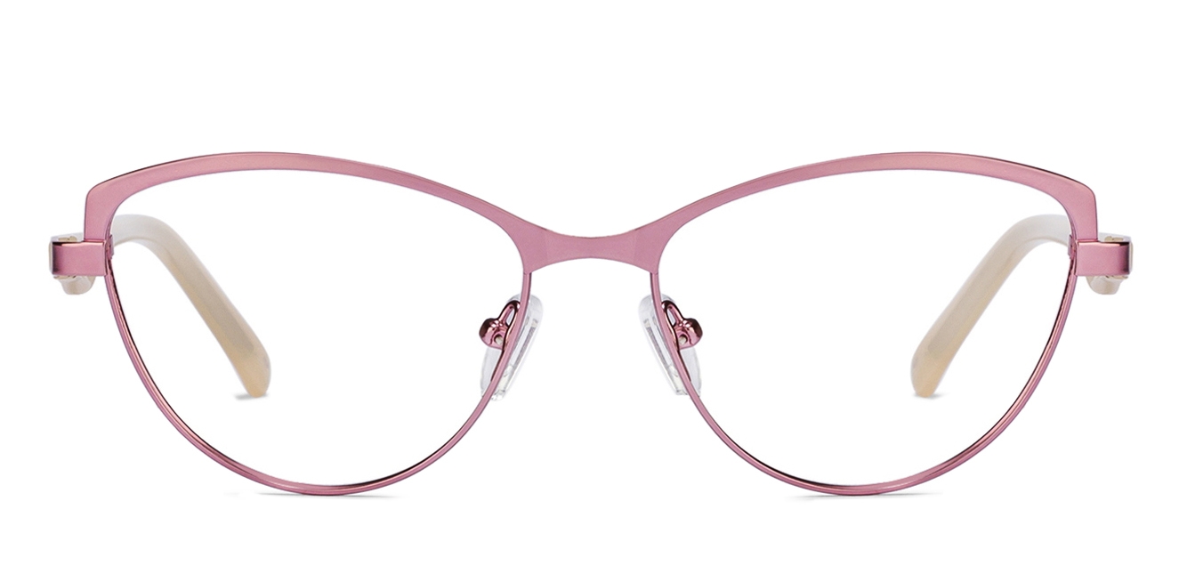 Rose Gold Cream Full Rim Cat Eye Medium Size 52 Vincent Chase