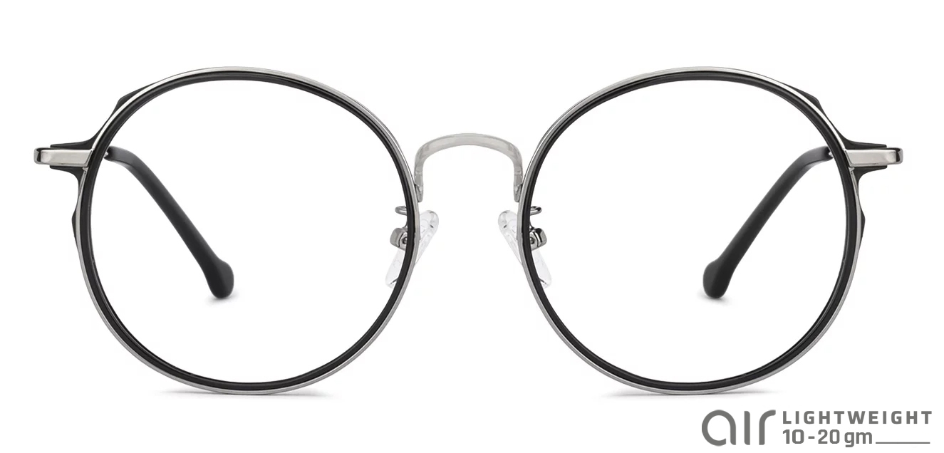 Silver Black Full Rim Round Large Size 51 Vincent Chase Others Vc E12417 C1 Eyeglasses At Lenskart Com Yes, all users can get free delivery on all their orders at. lenskart air online vc e12417