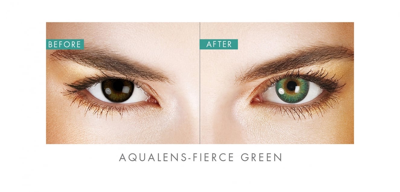 Aqualens Sparkling green color contact lens (1 lens/box/Plano)