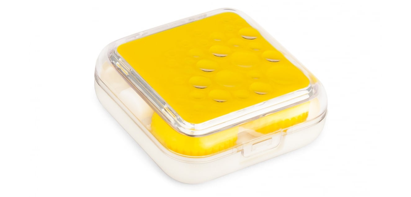 Lenskart Bubble Yellow White Contact Lens Case (CONTENTS 1 Picker, 1