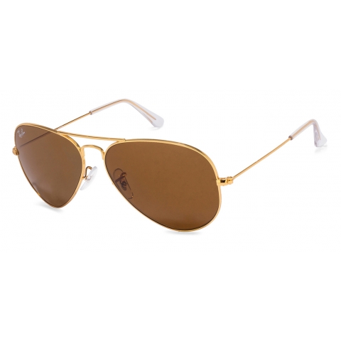 Ray-Ban RB3025-58 Medium (Size-58) Gold Brown Men l9797 Sunglasses