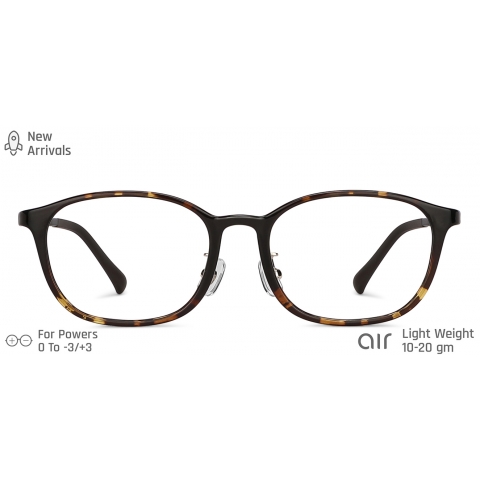 Shop online for Tortoise Brown Full Rim Rectangle Lenskart AIR Flex LA ...