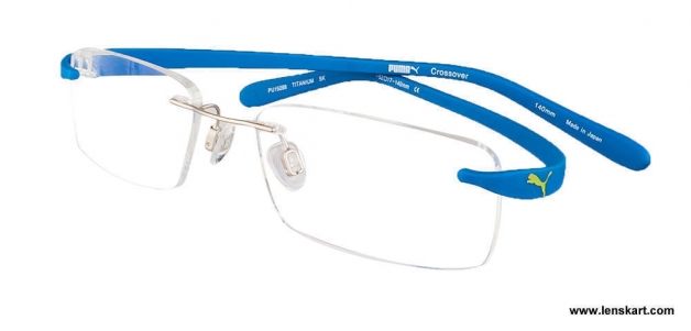 Buy Puma PU15288 Titanium SK Sky Blue Eyeglasses